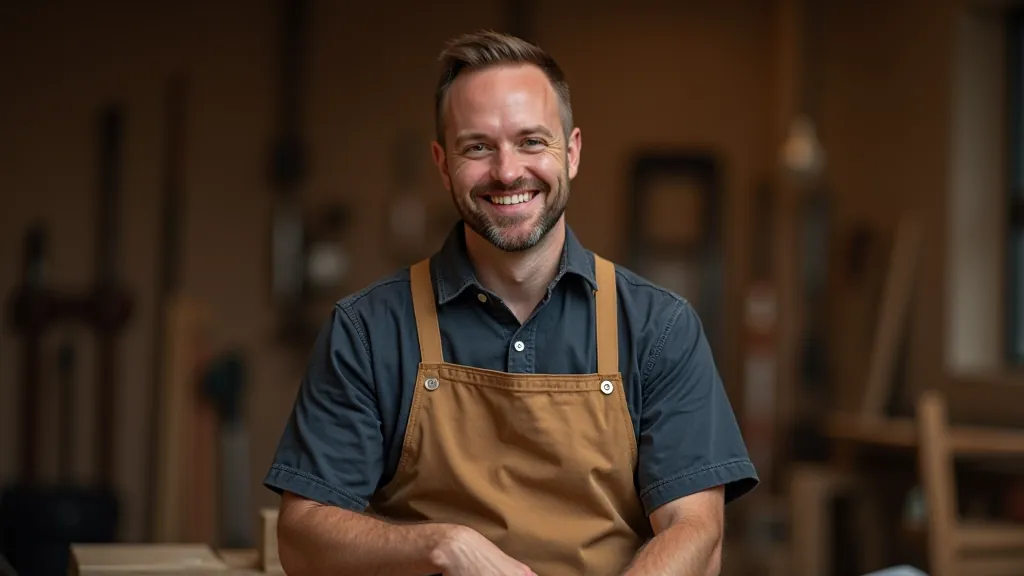 Project development coordinator at workbench, portrait from chest up